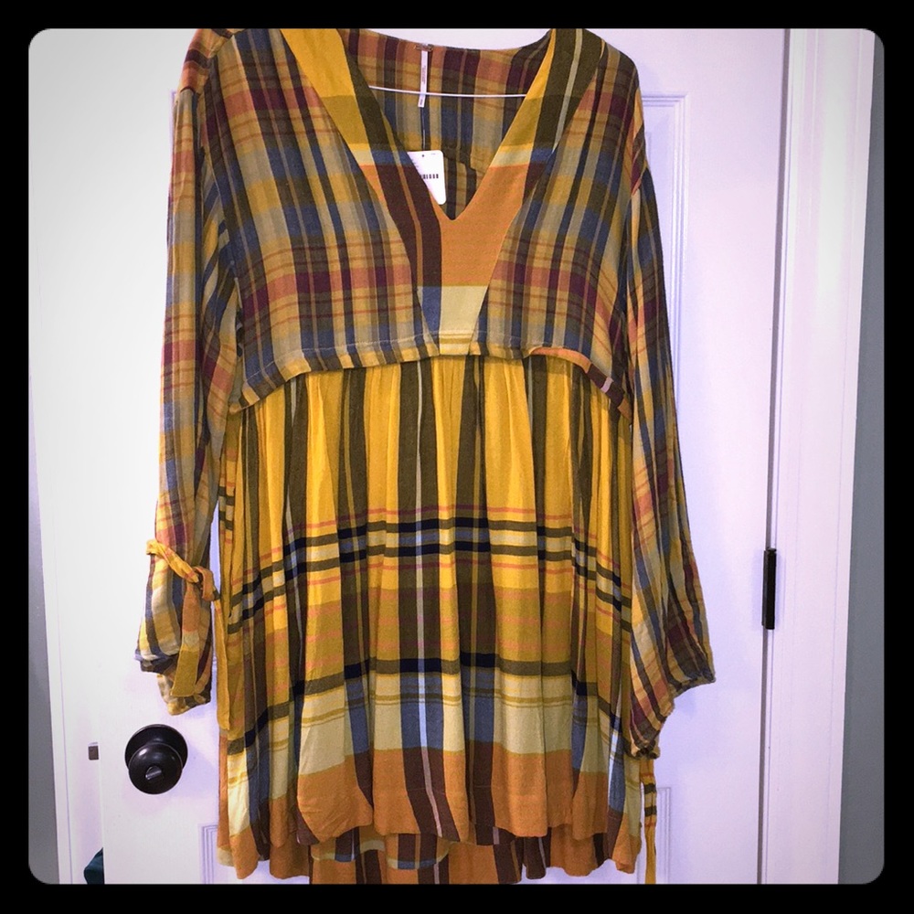 Free people • mustard plaid tunic/dress